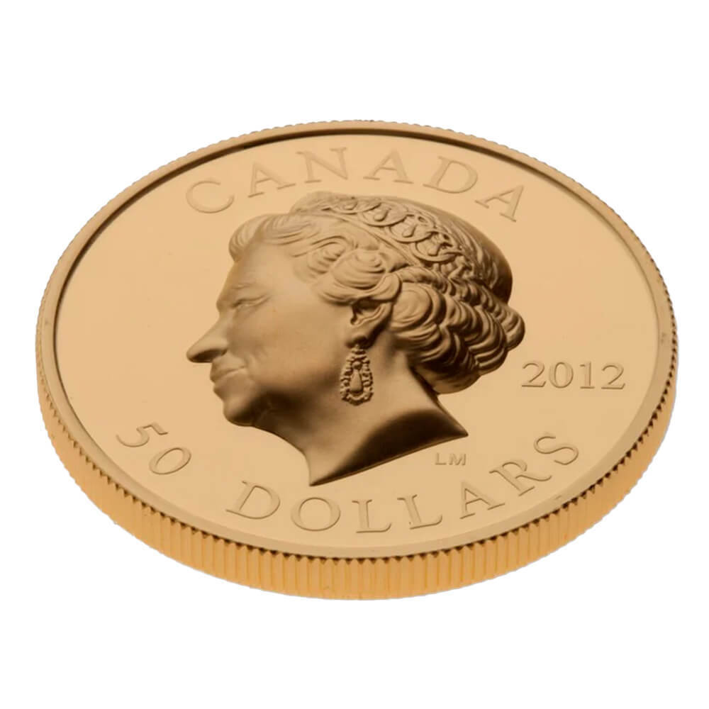 2012 Canada Queen's Diamond Jubilee Ultra High Relief Proof Gold Coin thumbnail 3