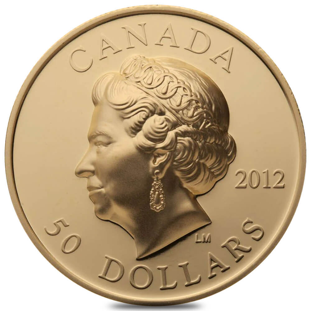 2012 Canada Queen's Diamond Jubilee Ultra High Relief Proof Gold Coin thumbnail 2