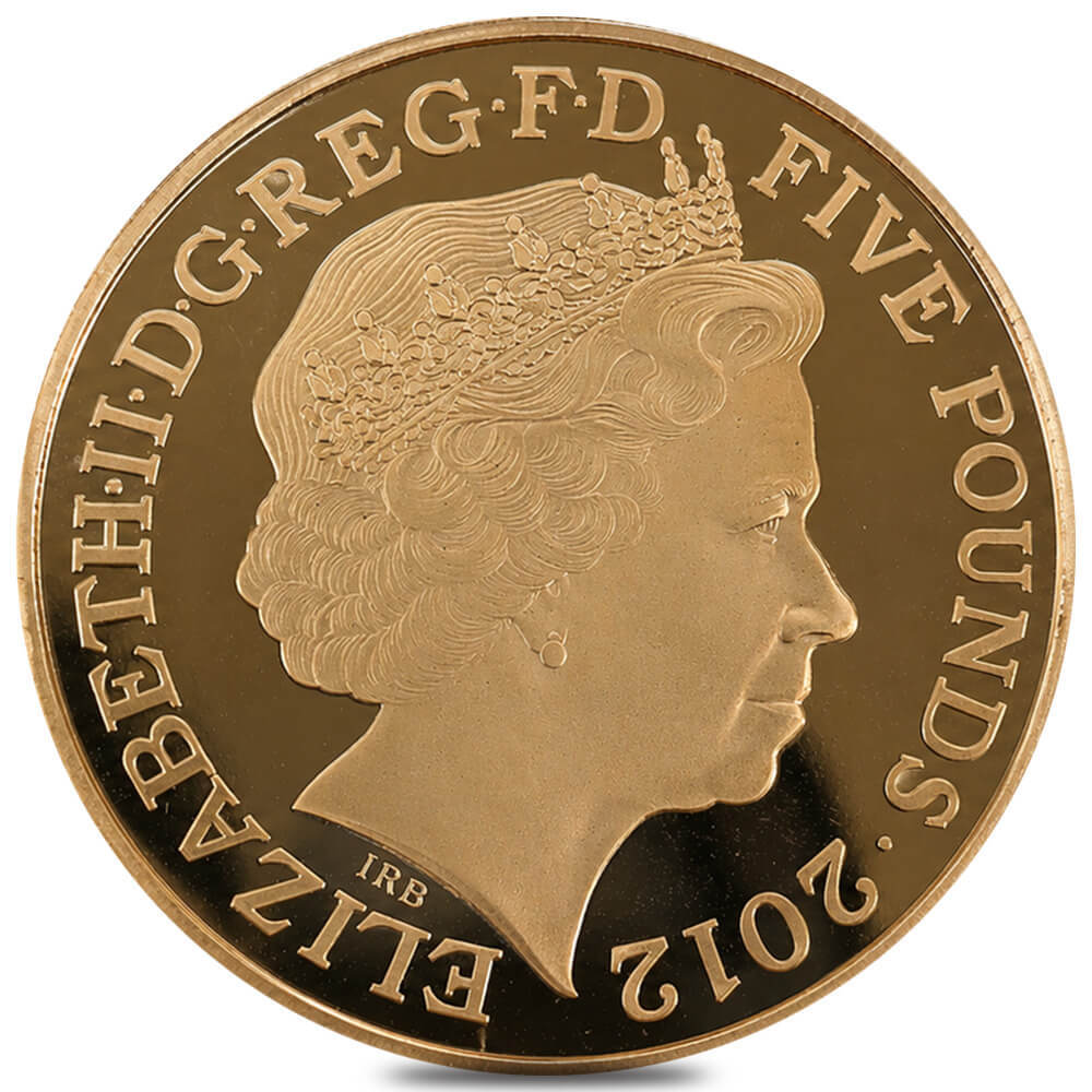 2012 Great Britain 5 Pounds London Olympics Proof Gold Coin thumbnail 3