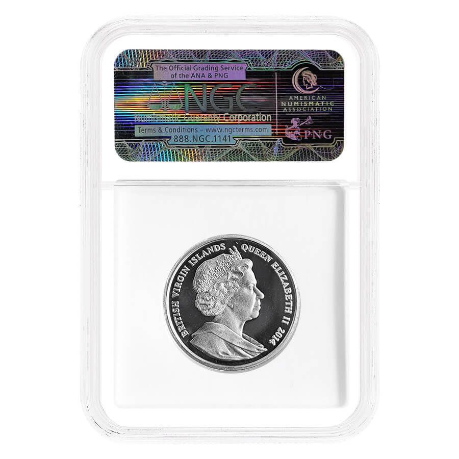 2014 1 oz British Virgin Islands John F. Kennedy Ultra High Relief Proof Platinum Coin NGC Gem Proof thumbnail 3