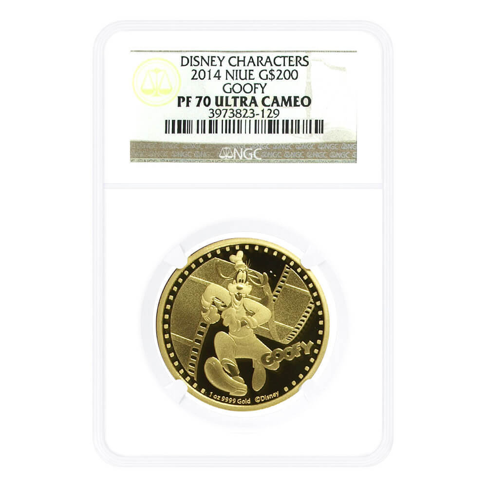 2014 Niue 1 oz Gold Disney Goofy Coin NGC PF 70 UCAM
