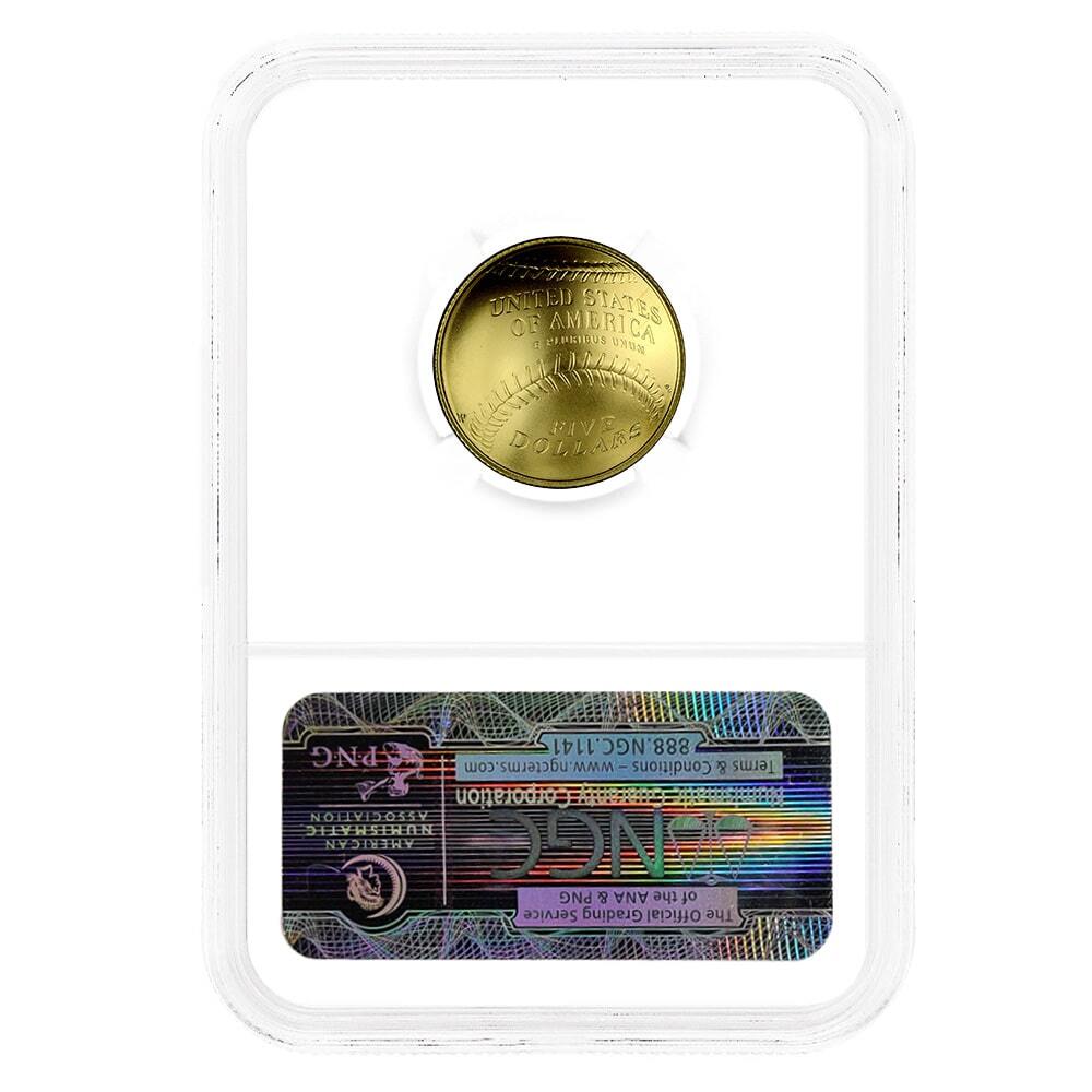 2014-W National Baseball Hall of Fame $5 Gold Coin NGC MS 70 (Nolan Ryan) thumbnail 2