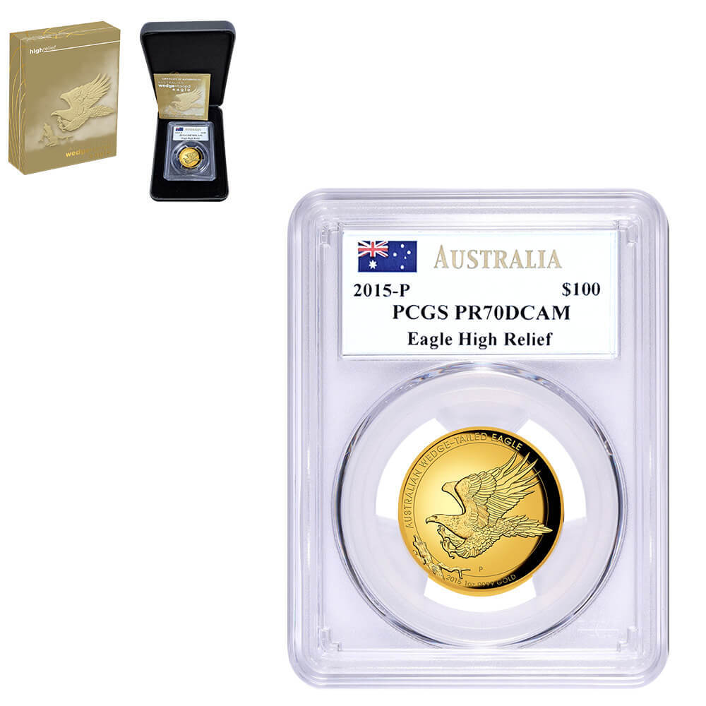 2015 1 oz Proof Gold Australian Wedge-Tailed Eagle Perth Mint PCGS PF 70 DCAM (John M. Mercanti)