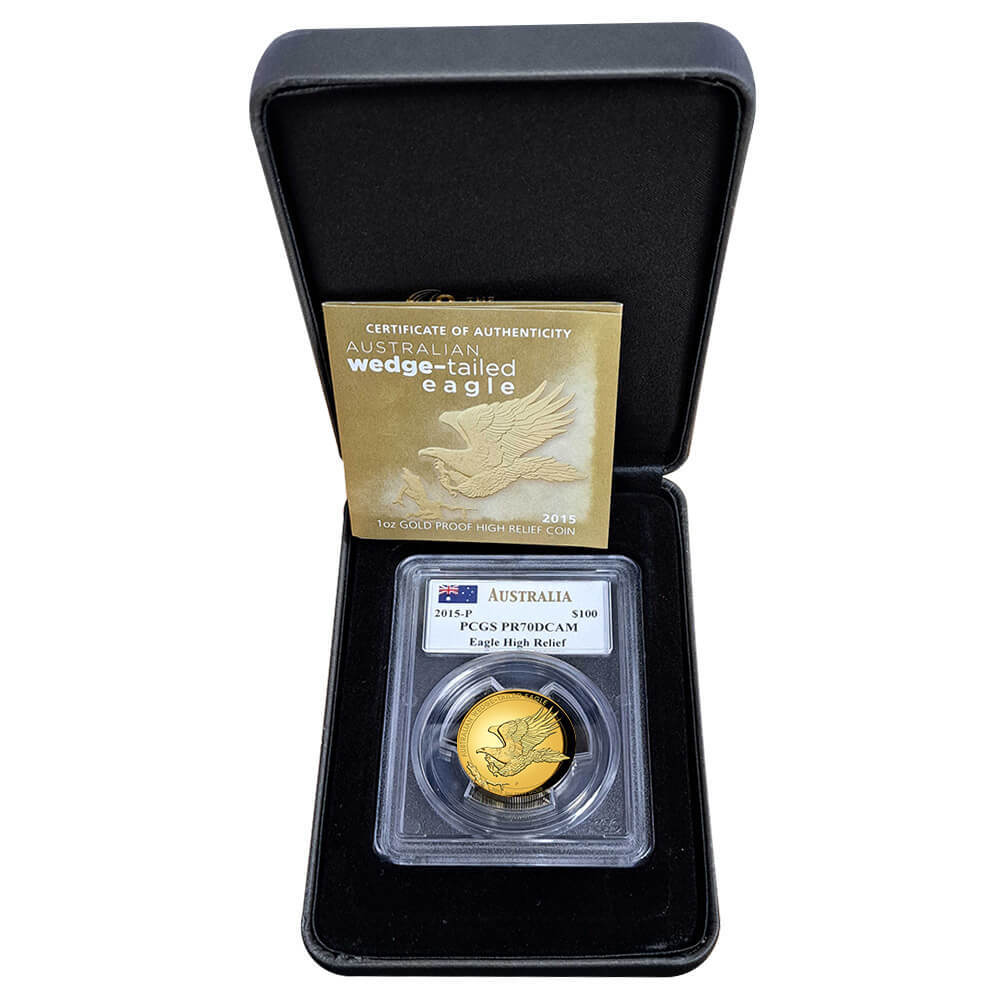 2015 1 oz Proof Gold Australian Wedge-Tailed Eagle Perth Mint PCGS PF 70 DCAM (John M. Mercanti) thumbnail 4
