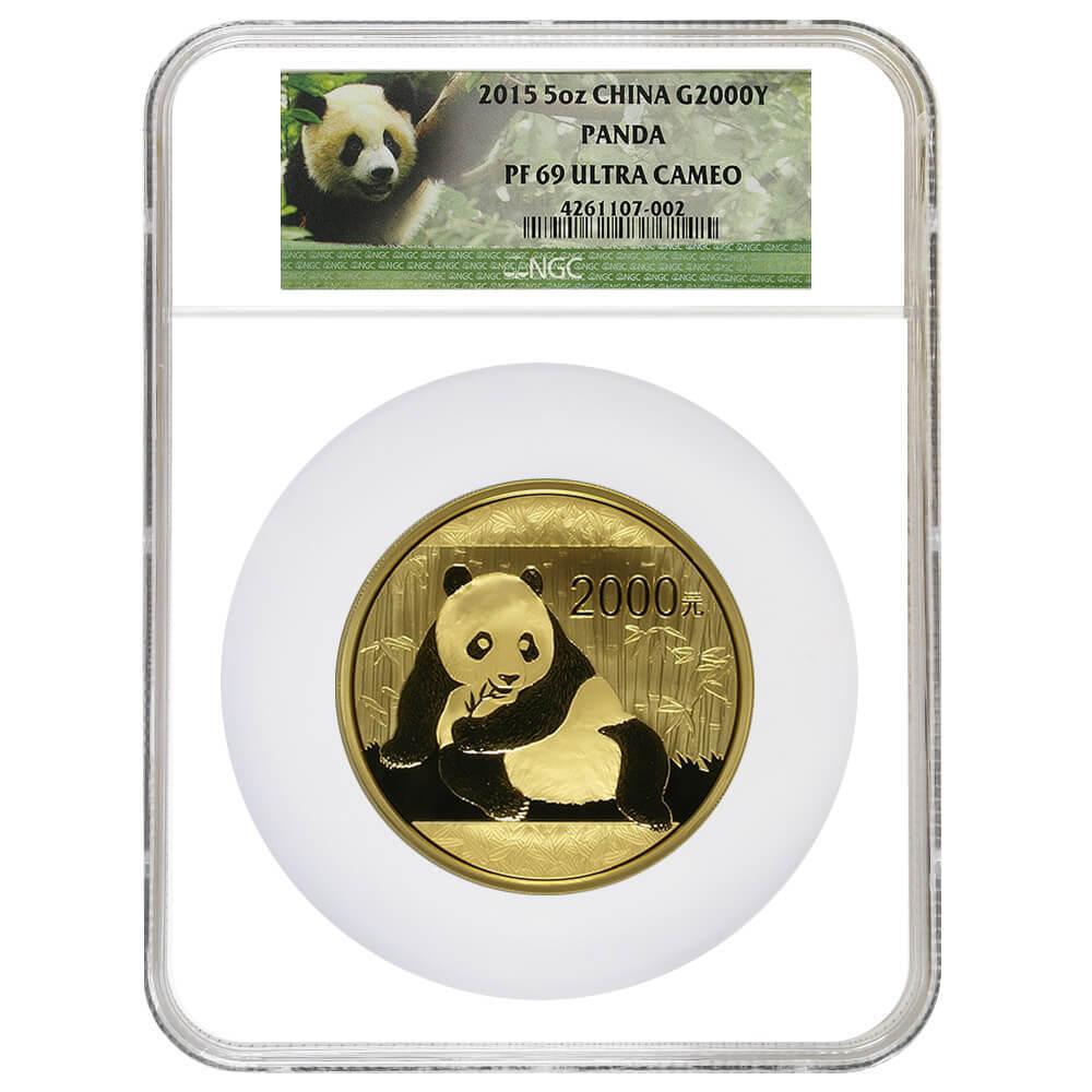 2015 5 oz Chinese Proof Gold Panda 2000 Yuan NGC PF 69 UCAM (w/Box & COA) thumbnail 2