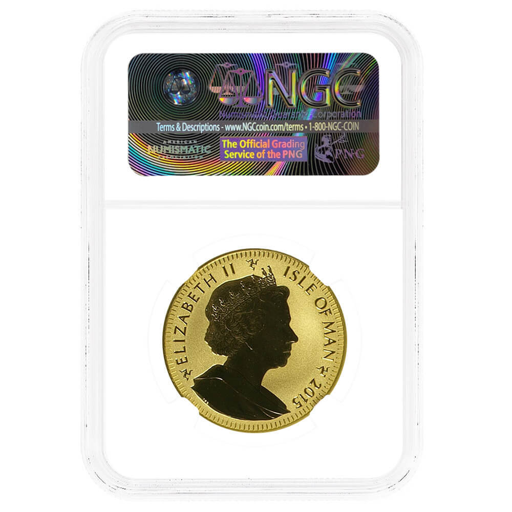 2015 Isle of Man 1 oz Proof Angel Gold Coin Incuse Design NGC PF 70 UCAM thumbnail 2