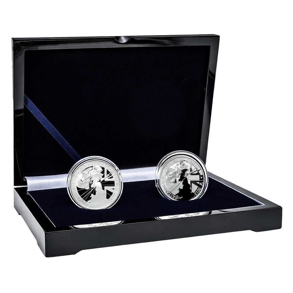 2017 Great Britain 1 oz Silver Britannia Proof/Reverse Proof 2-Coin Set (w/Box & COA) thumbnail 4