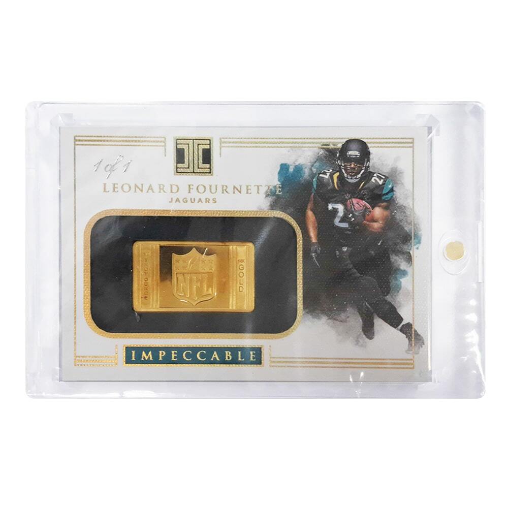 2017 0.29 oz Panini Impeccable Football Leonard Fournette Gold Bar 14k - 1 of 1 thumbnail 2