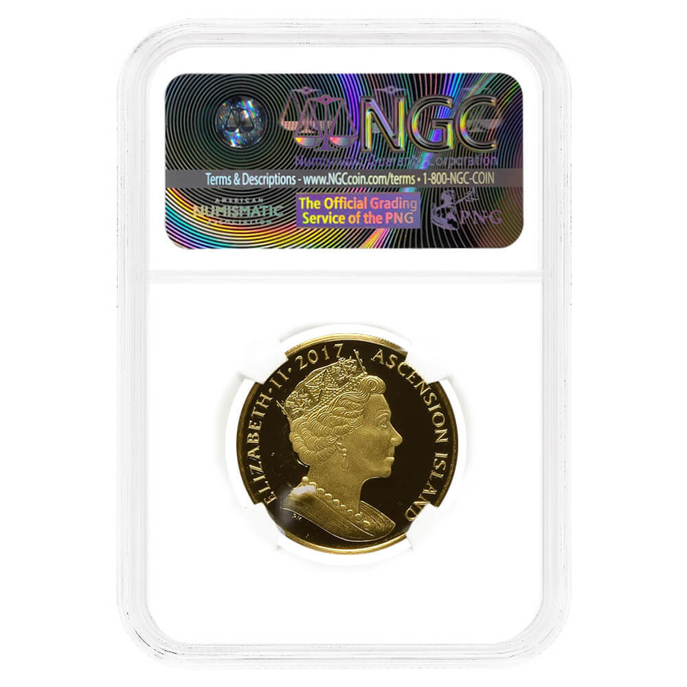 2017 1/2 Crown Ascension Island Diana Princess of Wales Gold Coin NGC PF 70 UCAM FR thumbnail 3