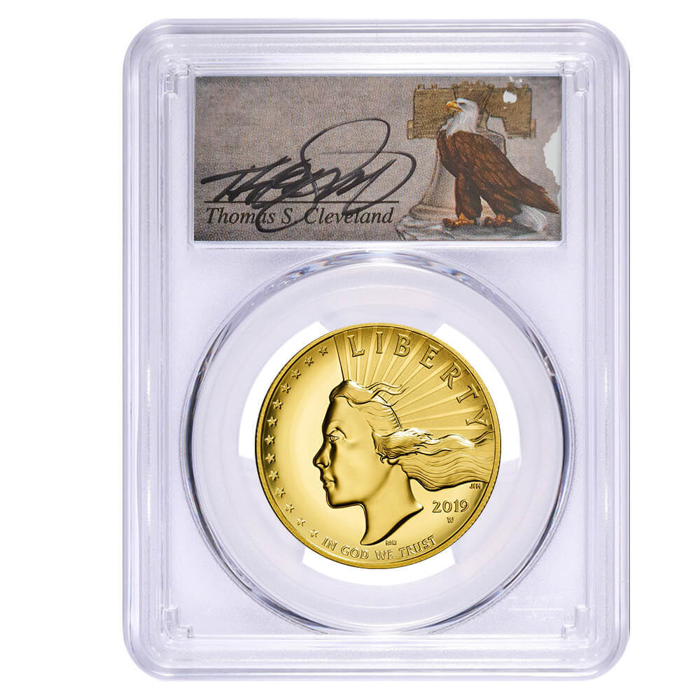 2019-W 1 oz $100 American Liberty High Relief Enhanced Gold Coin PCGS SP 70 DMPL (Cleveland)