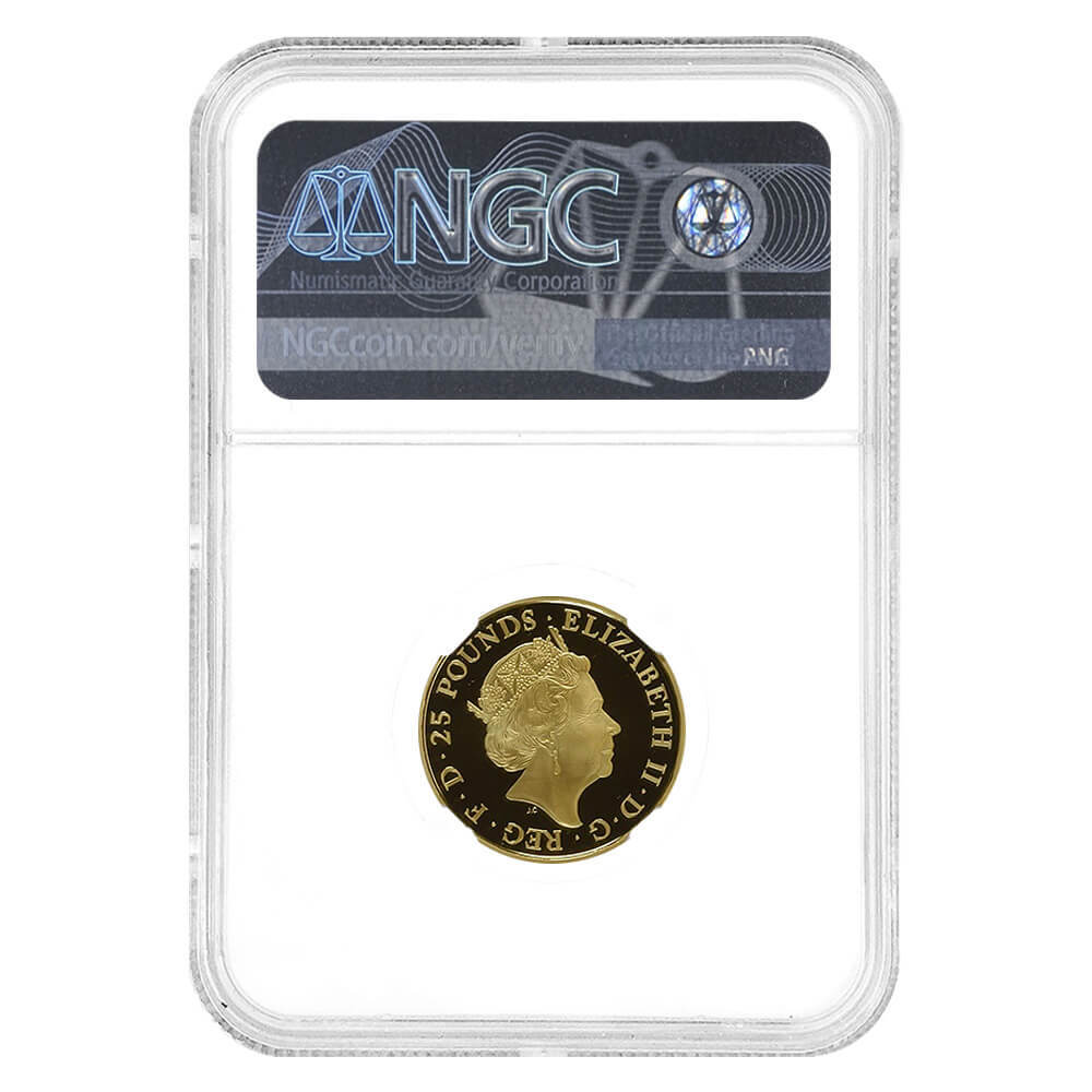 2019 Great Britain 1/4 oz Proof Queen's Beasts Falcon of the Plantagenet Gold Coin NGC PF 70 UCAM thumbnail 2