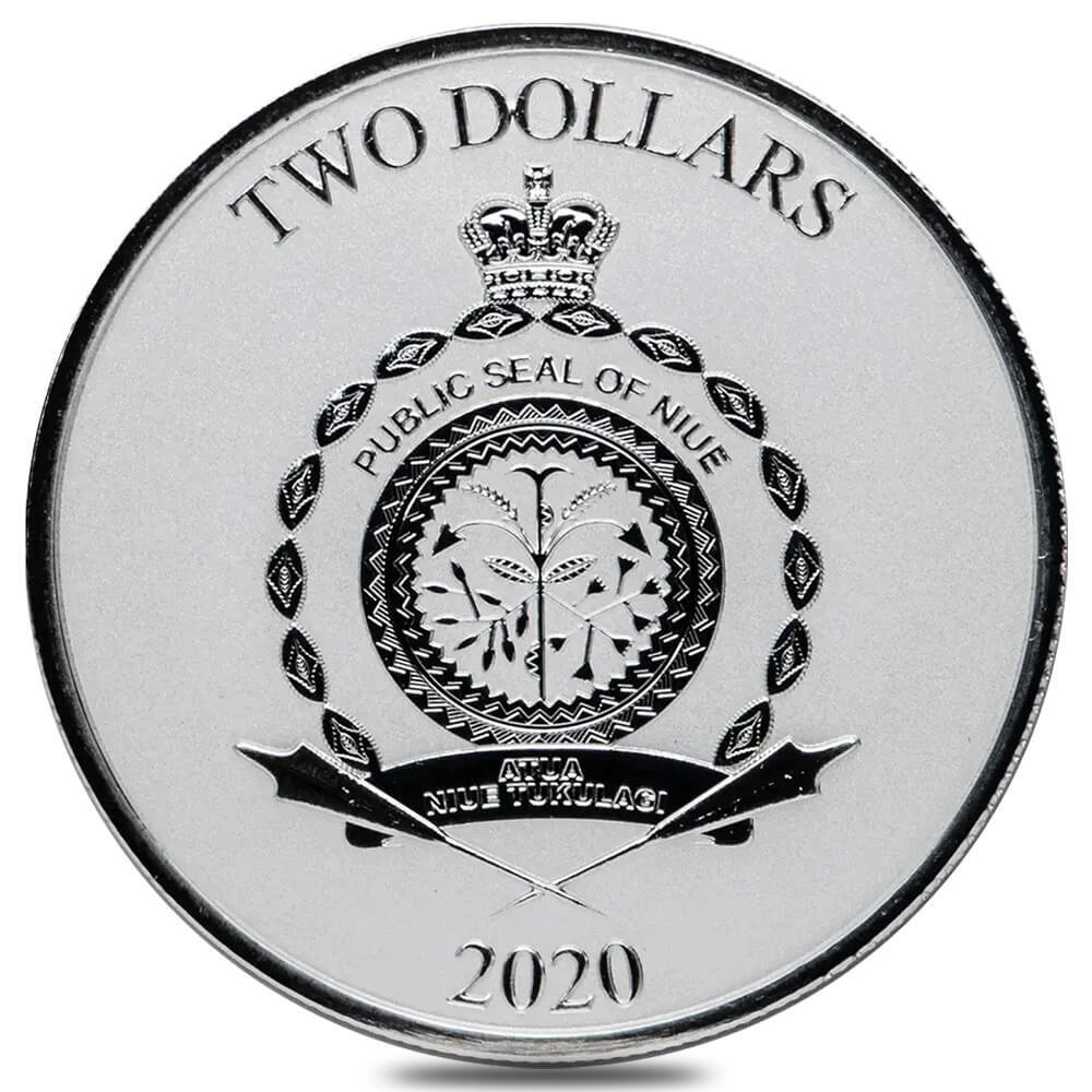 2020 Niue 1 oz Star Wars Mandalorian Mythosaur Silver Coin BU thumbnail 2