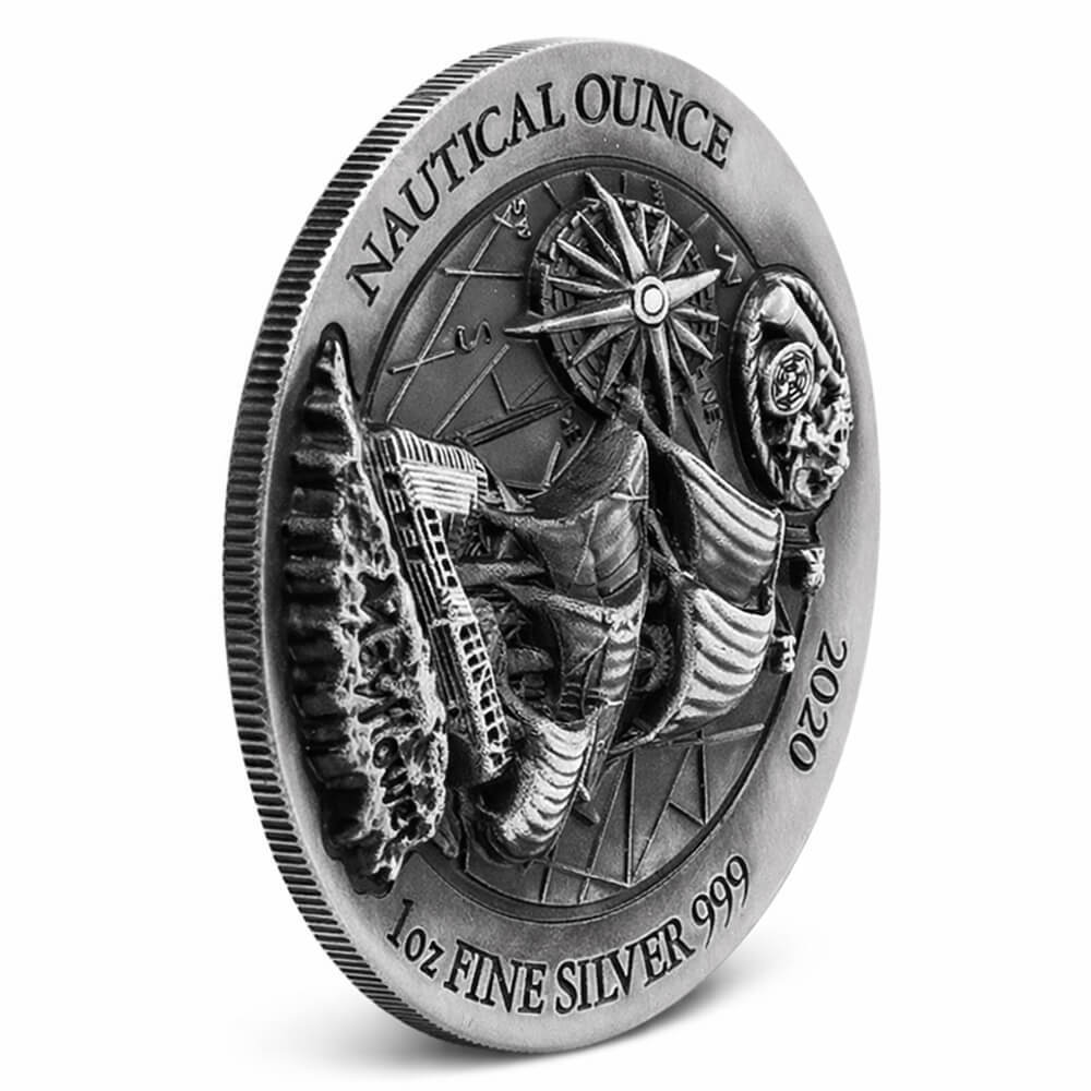 2020 Rwanda 1 oz Nautical Ounce Mayflower Antiqued Silver Coin thumbnail 4