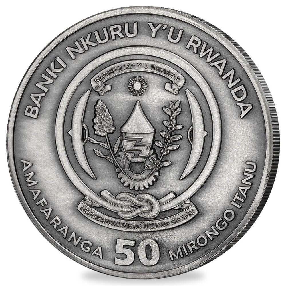 2020 Rwanda 1 oz Nautical Ounce Mayflower Antiqued Silver Coin thumbnail 3