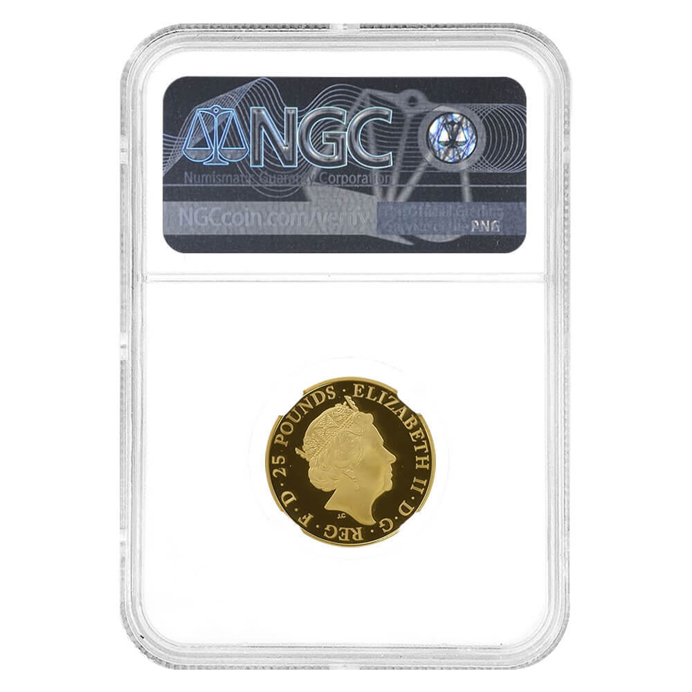 2021 Great Britain 1/4 oz Proof Queen's Beasts White Greyhound of Richmond Gold Coin NGC PF 70 UCAM thumbnail 2