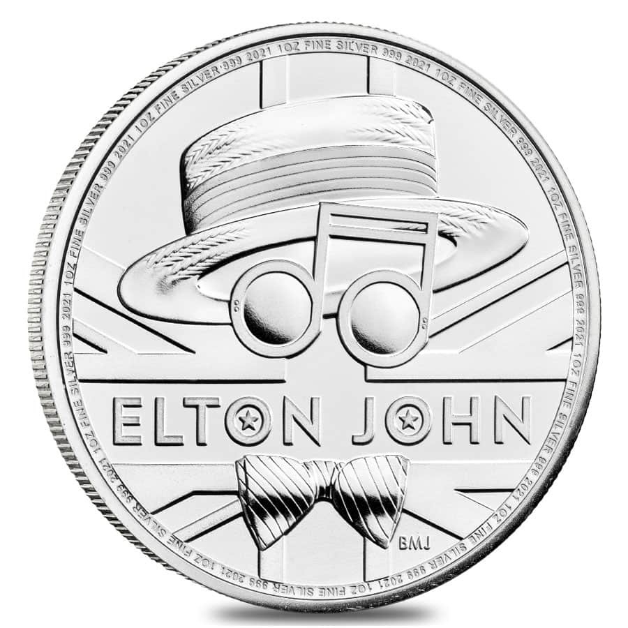 2021 Great Britain 1 oz Silver Music Legends Elton John Coin .999 Fine BU