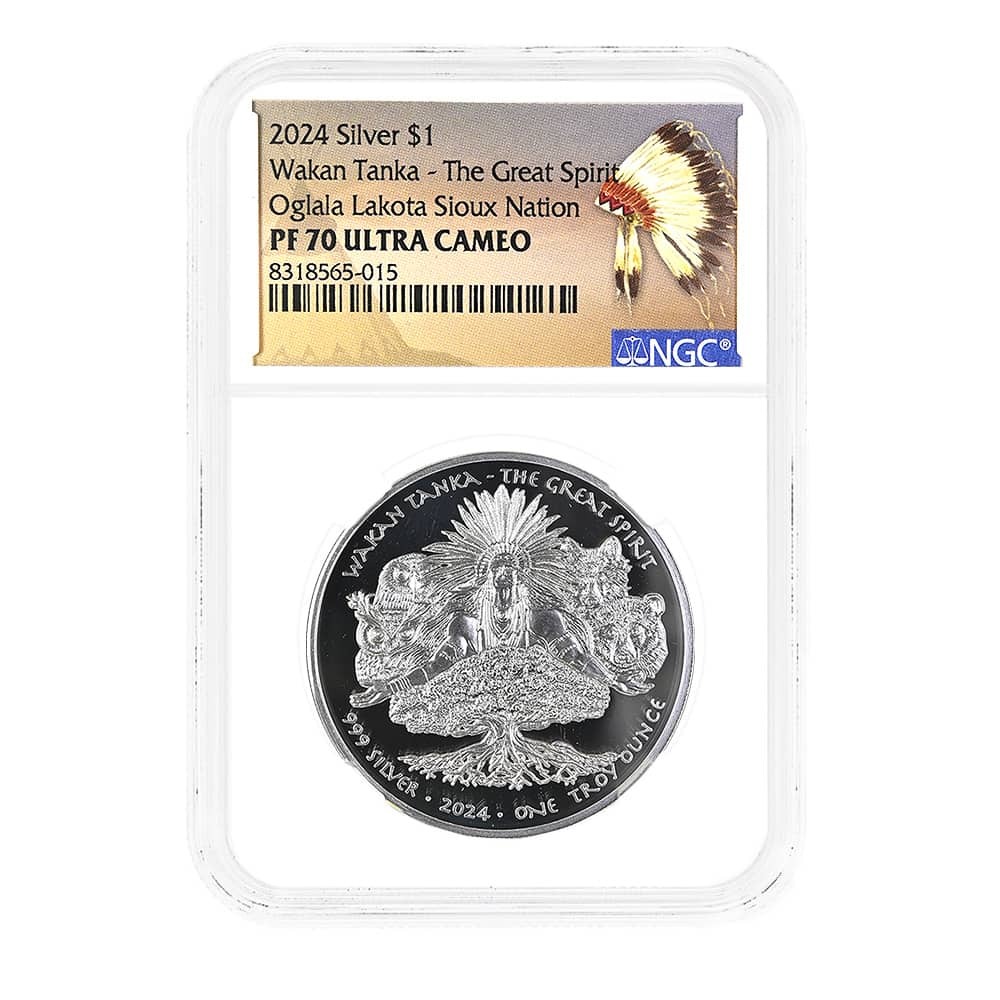 2024 1 oz Oglala Lakota Sioux Nation Wakan Tanka The Great Spirit Silver Coin NGC PF 70 UCAM