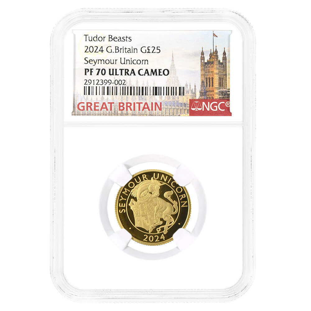 2024 Great Britain 1/4 oz Proof Tudor Beasts Seymour Unicorn Gold Coin NGC PF 70 UCAM