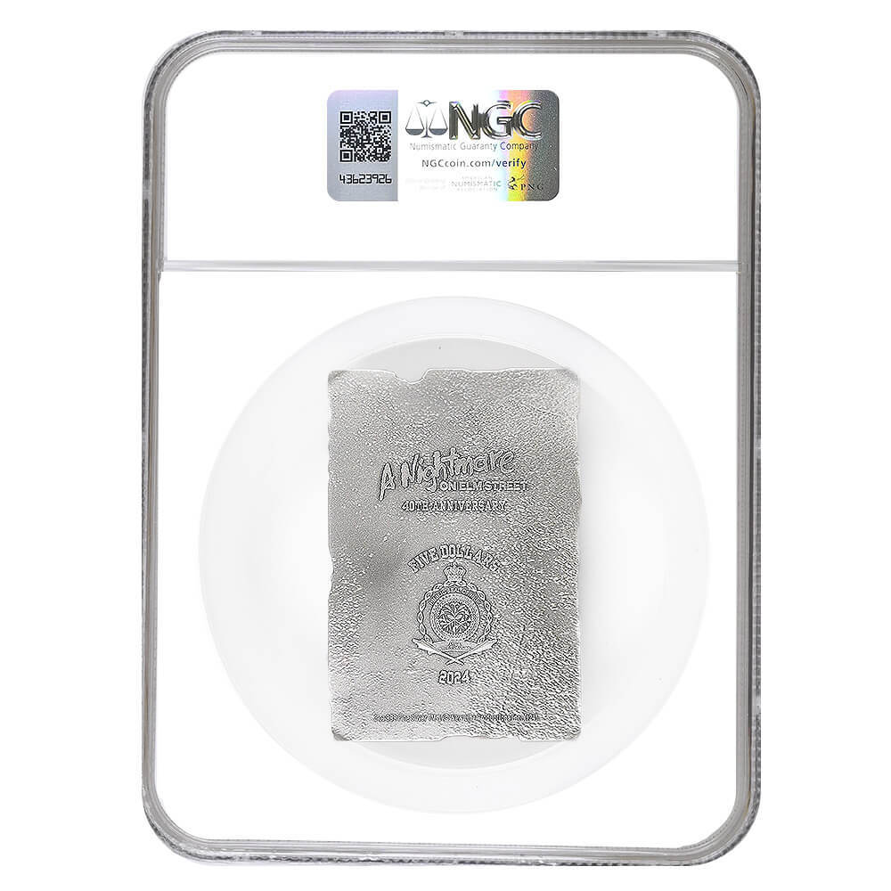 2024 Niue 3 oz A Nightmare on Elm Street 40th Ann. Antiqued Silver Coin NGC MS 70 FR thumbnail 2