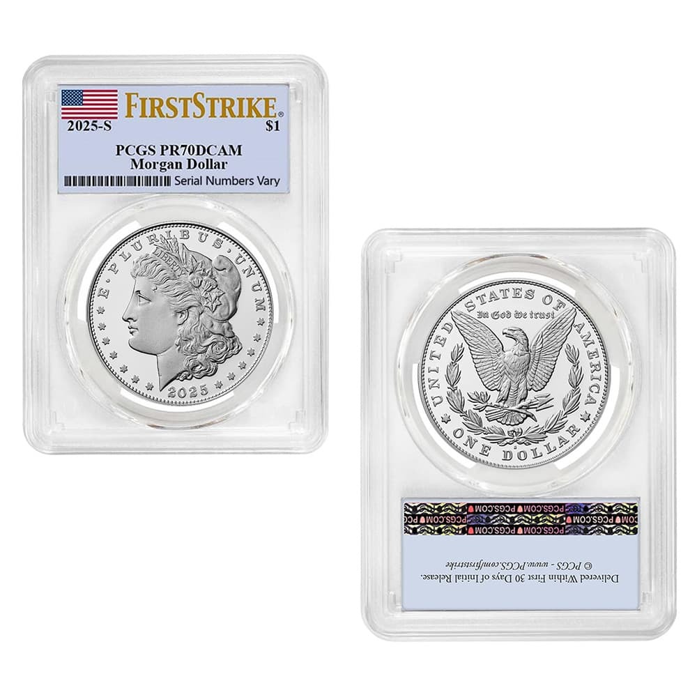 2025-S Morgan and Peace Silver Dollar Proof 2-Coin Set PCGS PF 70 FS thumbnail 2