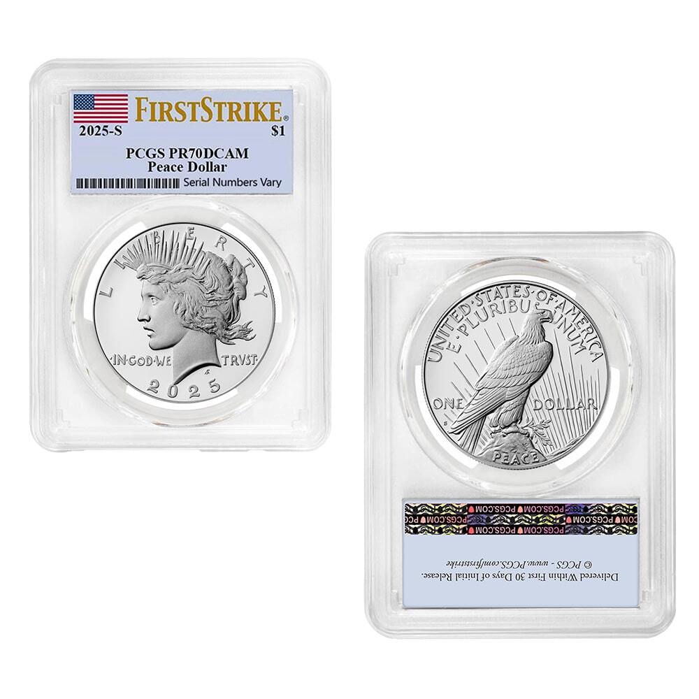 2025-S Morgan and Peace Silver Dollar Proof 2-Coin Set PCGS PF 70 FS thumbnail 3