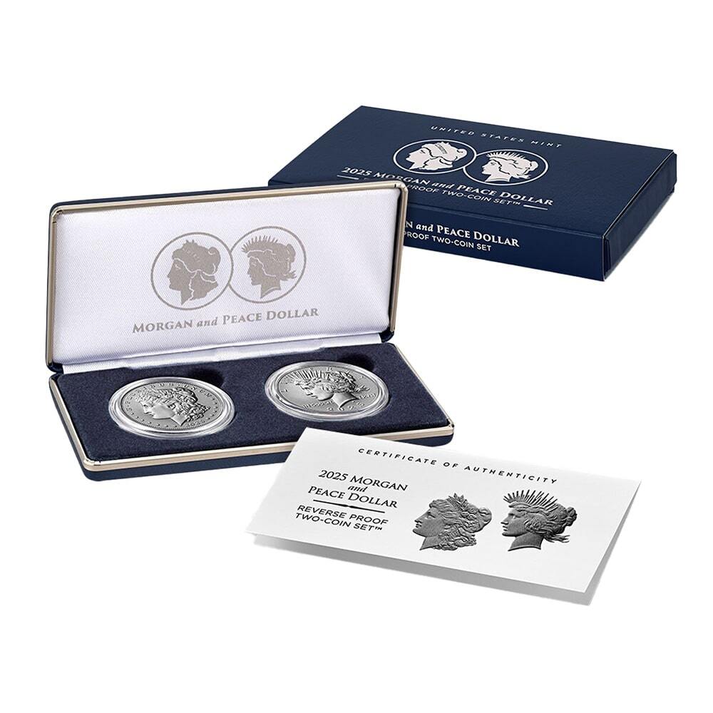 2025-S Morgan and Peace Silver Dollar Reverse Proof 2-Coin Set (w/Box & COA) thumbnail 4