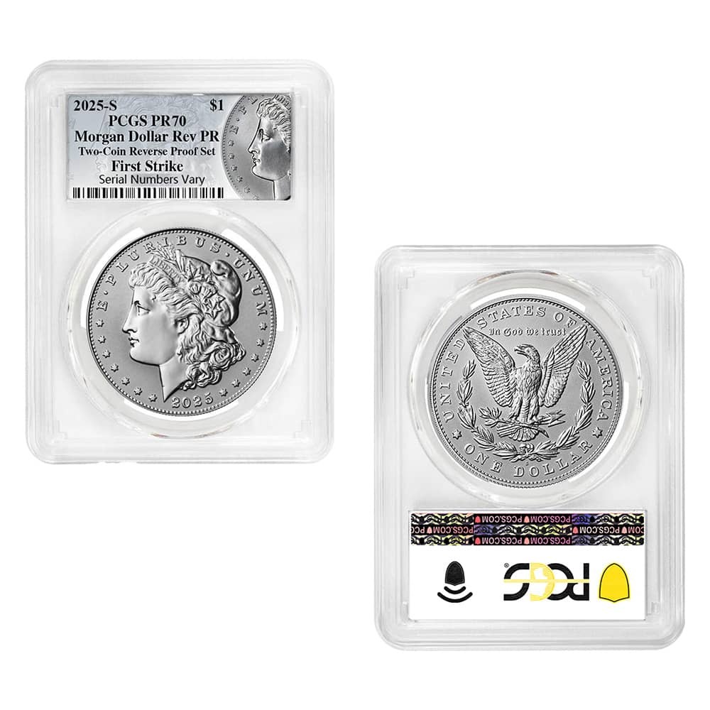 2025-S Morgan and Peace Silver Dollar Reverse Proof 2-Coin Set PCGS PF 70 FS (Morgan/Peace) thumbnail 2