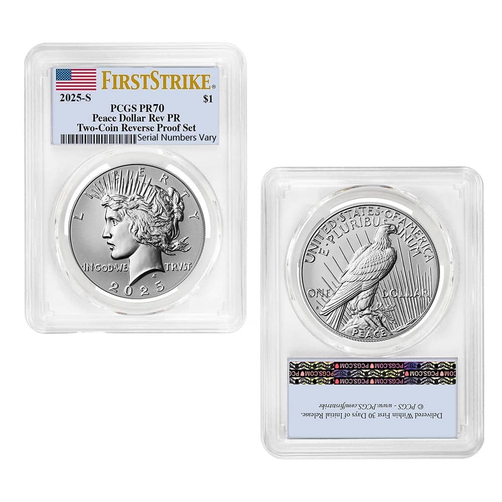 2025-S Morgan and Peace Silver Dollar Reverse Proof 2-Coin Set PCGS PF 70 FS thumbnail 3