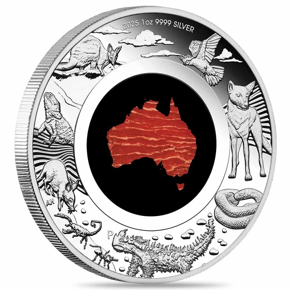 2025 1 oz Proof Silver Great Southern Land Snakeskin Jasper Coin Perth Mint thumbnail 2