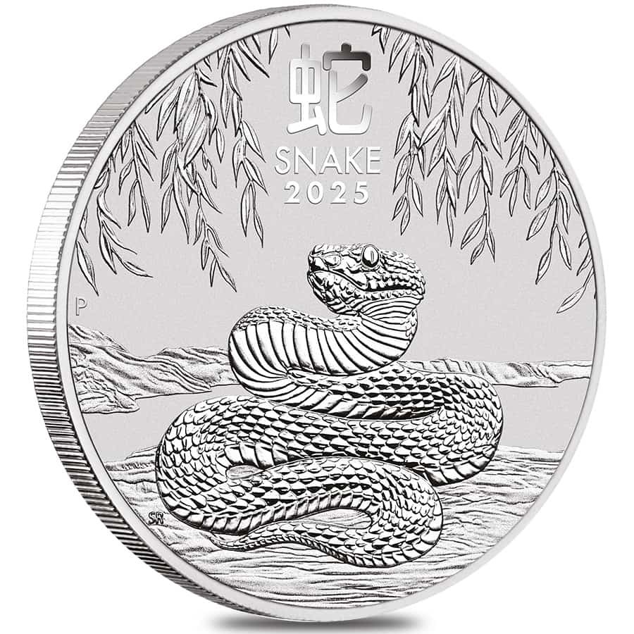 Roll of 20 - 2025 1 oz Silver Lunar Snake BU Australian Perth Mint thumbnail 2