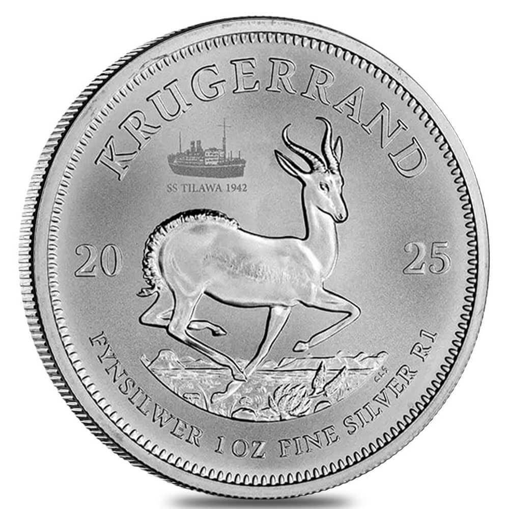Roll 25 - 2025 South Africa 1 oz Silver Krugerrand SS Tilawa Privy thumbnail 2