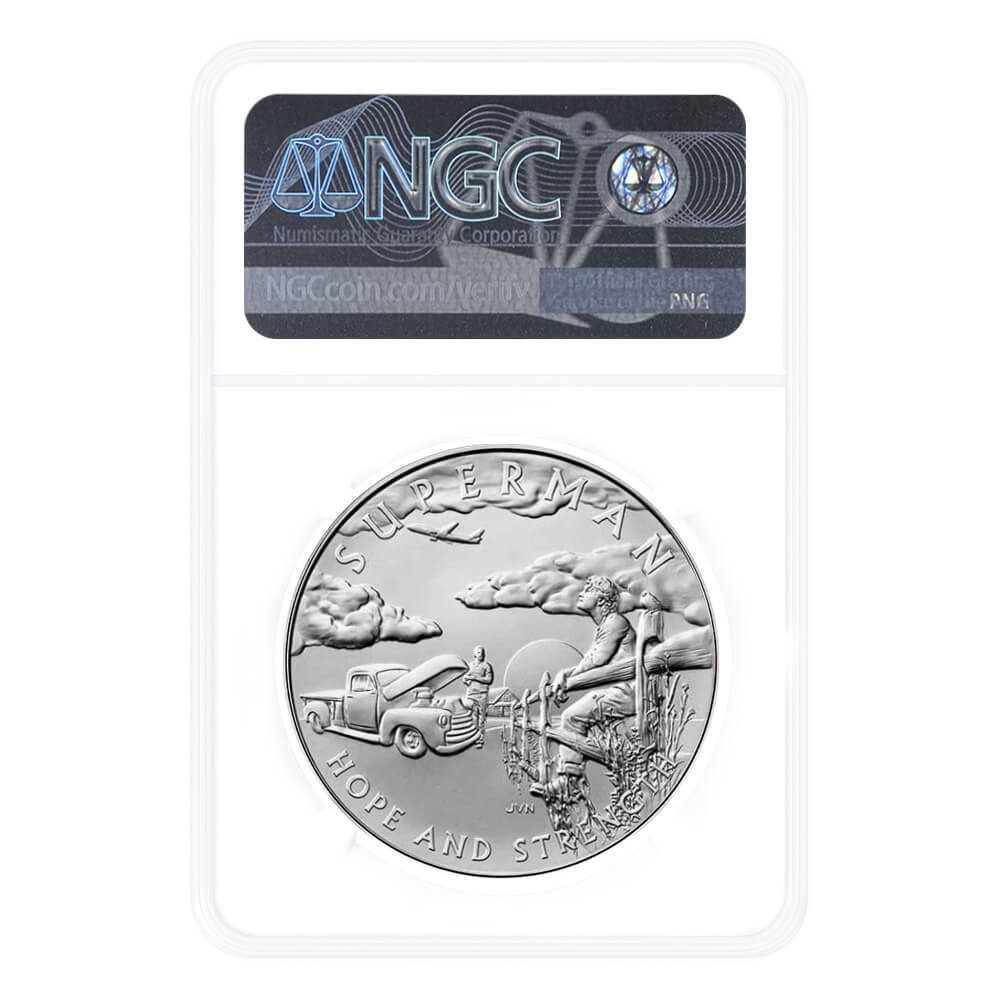 2025 US Mint 1 oz DC Comics Superman Silver Medal NGC MS 70 ER (Superman) thumbnail 2
