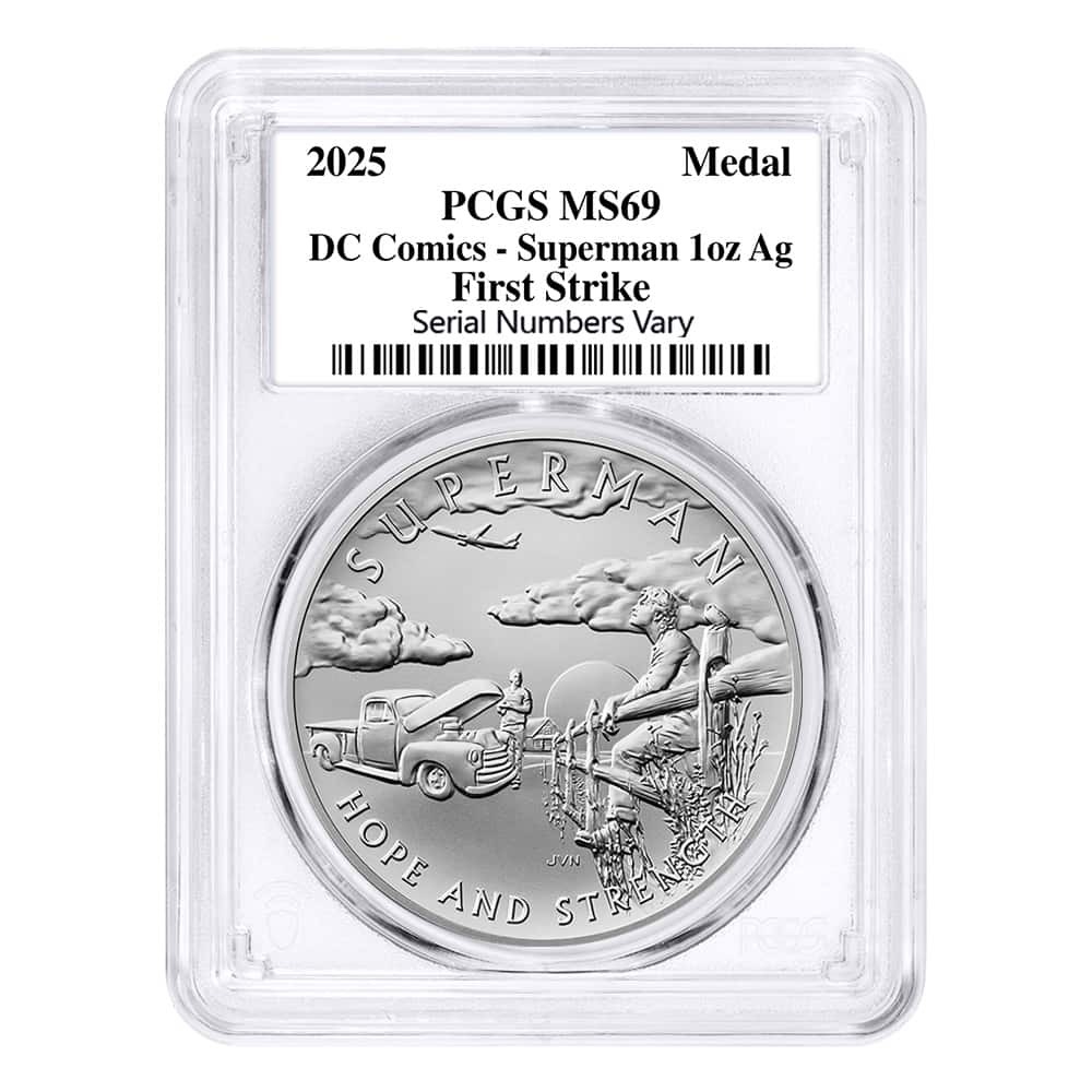 2025 US Mint 1 oz DC Comics Superman Silver Medal PCGS MS 69 FS (Superhero) thumbnail 2