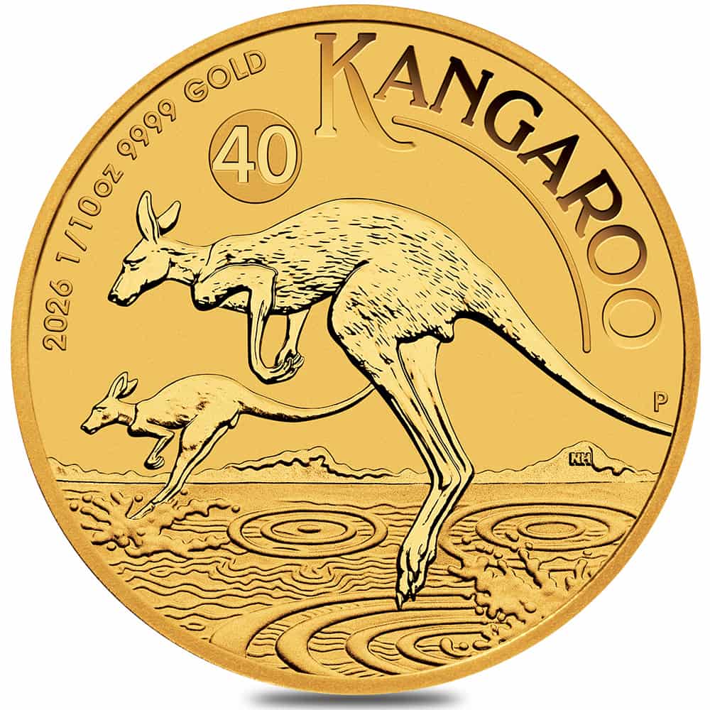 2026 1/10 oz Australian Gold Kangaroo Perth Mint BU thumbnail 3