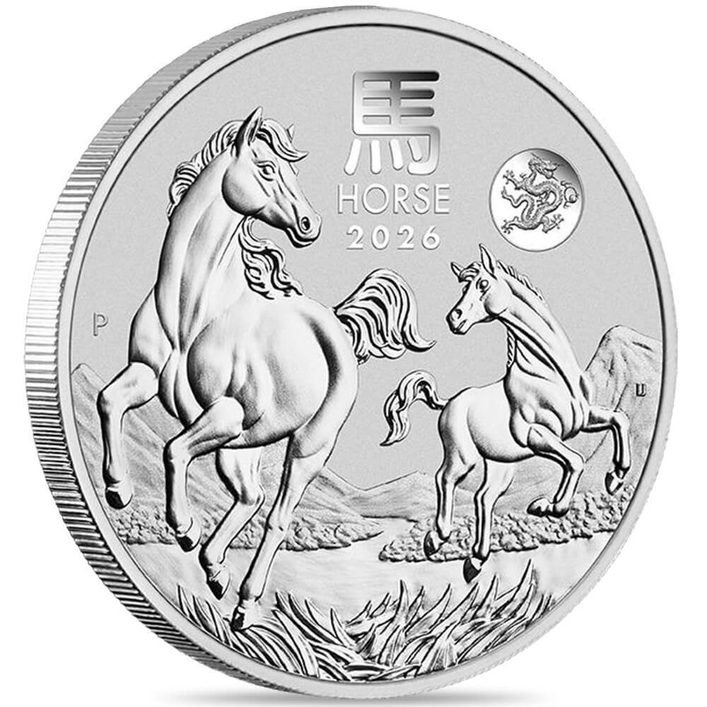 Roll of 20 - 2026 1 oz Silver Lunar Horse Dragon Privy BU Australian Perth Mint thumbnail 2
