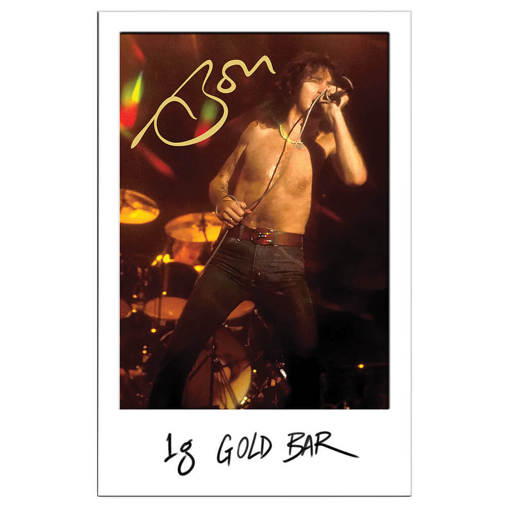 2026 1 Gram Perth Mint Bon Scott 80th Ann. Gold Bar .9999 Fine (in Assay) thumbnail 2