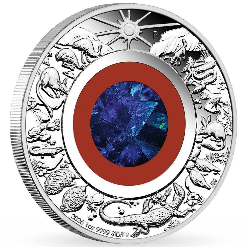 2026 1 oz Proof Silver Wonders of Australia The Outback Opal Coin Perth Mint thumbnail 2