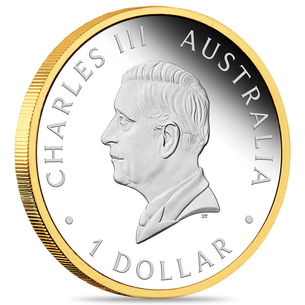 2026 1 oz Silver Australian Nugget 40th Ann. Proof Gilded Coin Perth Mint thumbnail 3