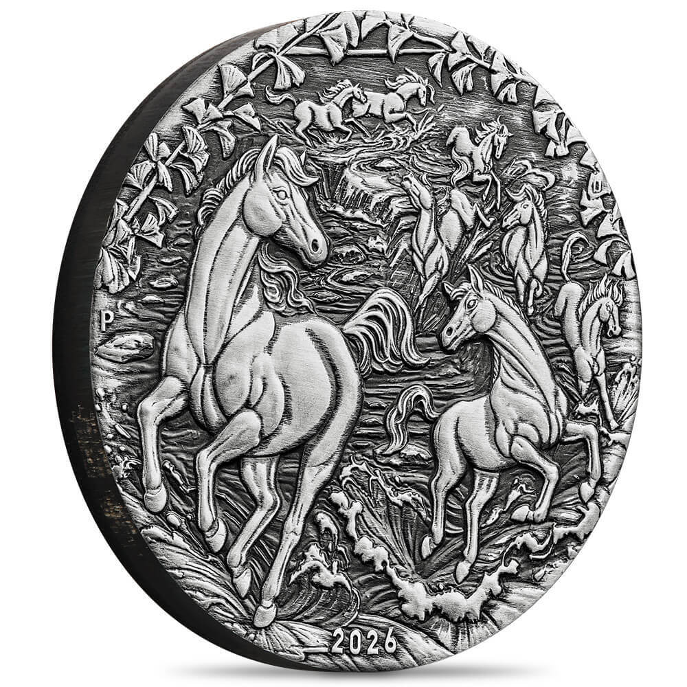 2026 2 oz Antiqued Silver Lunar Horse Coin Australian Perth Mint thumbnail 4