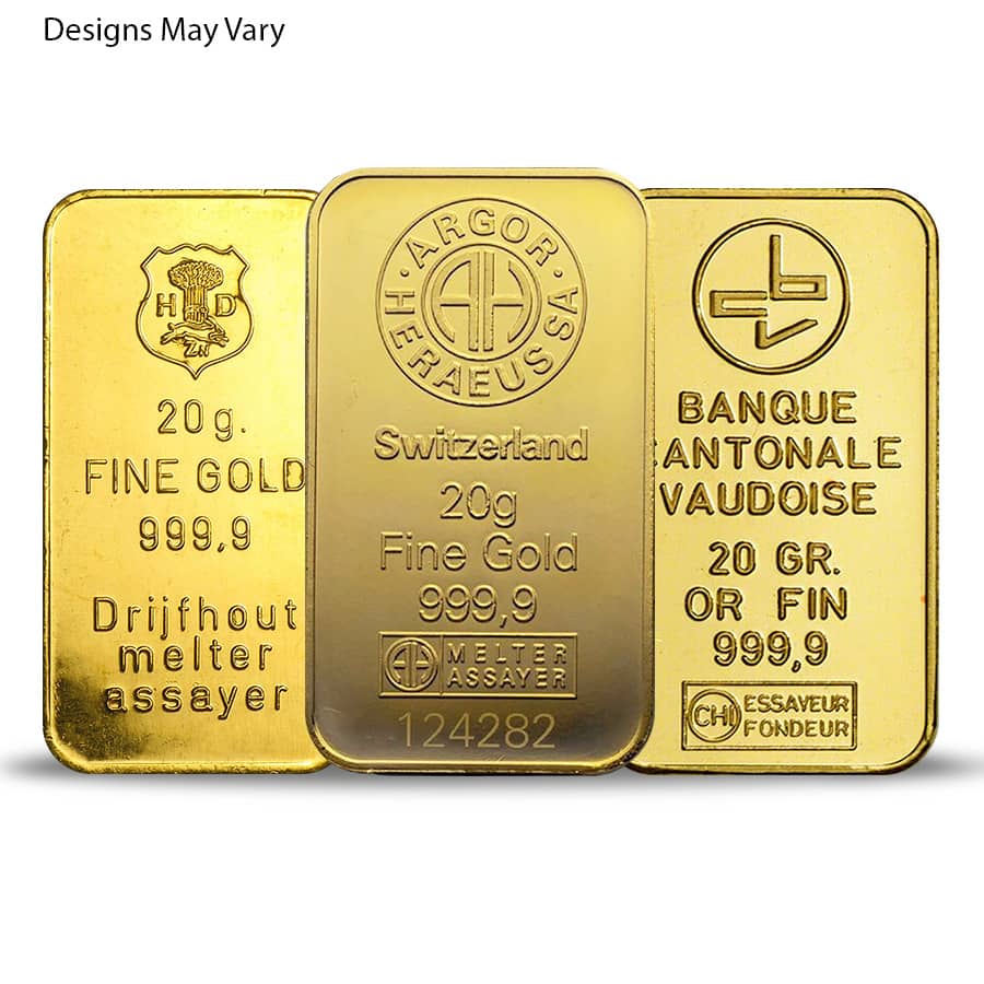 20 Gram Generic Gold Bar .999+ Fine (Secondary Market)