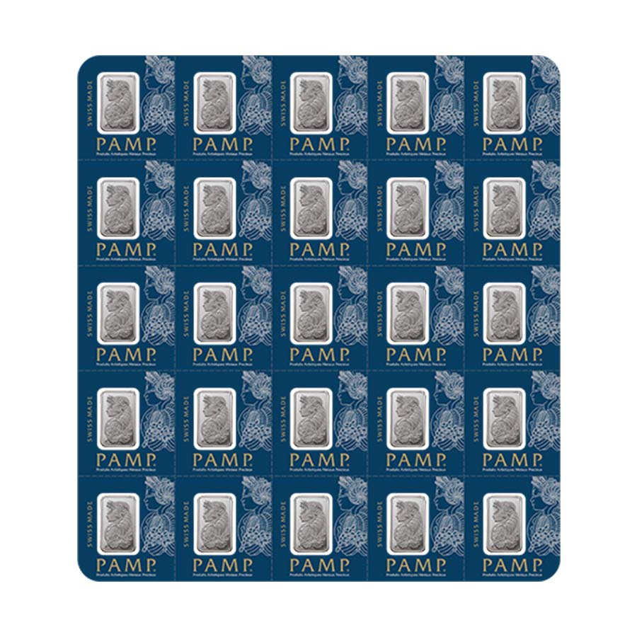 25x1 Gram Platinum Bar PAMP Suisse Fortuna Multigram+25 (in Assay)