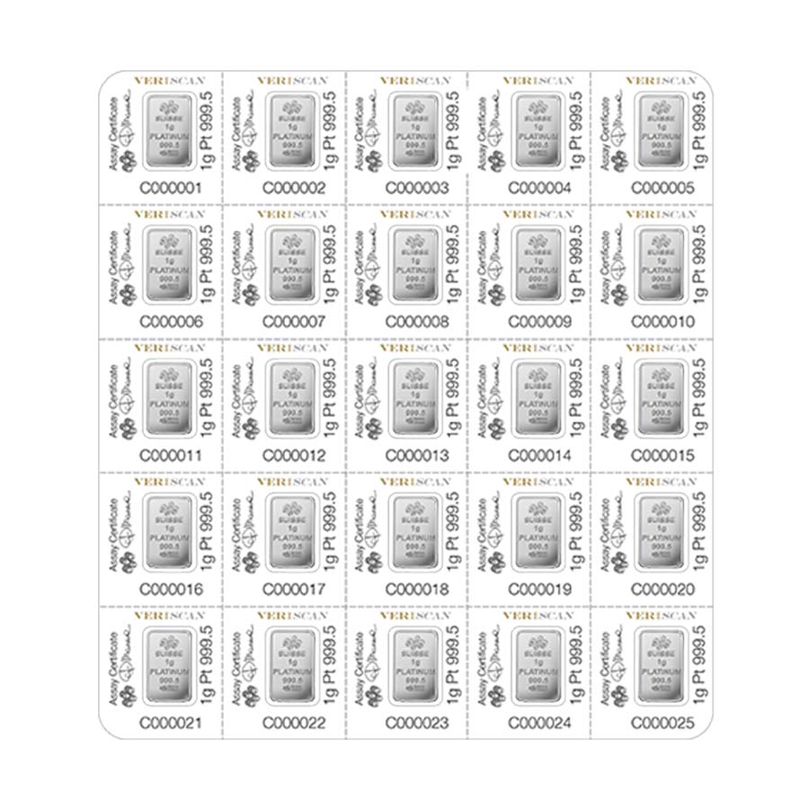 25x1 Gram Platinum Bar PAMP Suisse Fortuna Multigram+25 (in Assay) thumbnail 2