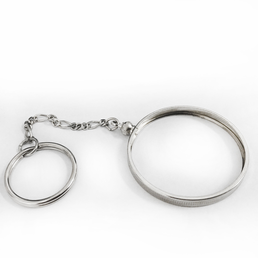 Silver Plated 38.1 mm Coin Bezel Frame Key Chain for Silver Morgan/Peace Dollar Coin thumbnail 2