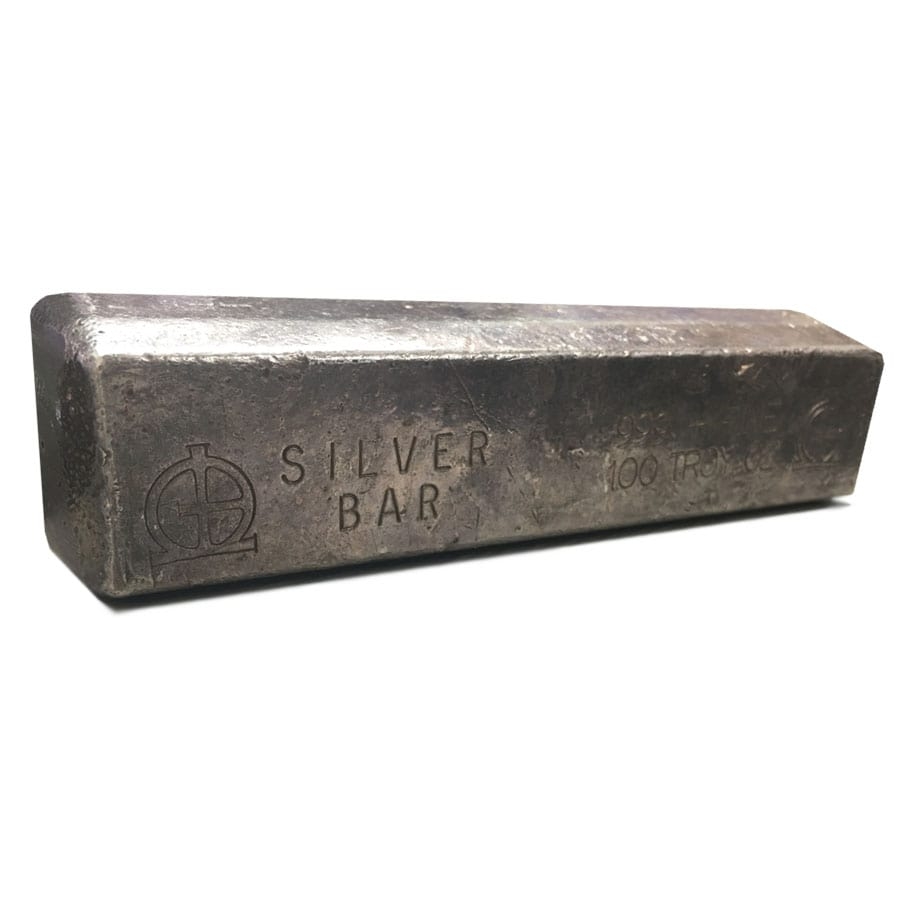 100 oz Omega M & B Mining Silver Vintage Bar .999+ Fine thumbnail 2