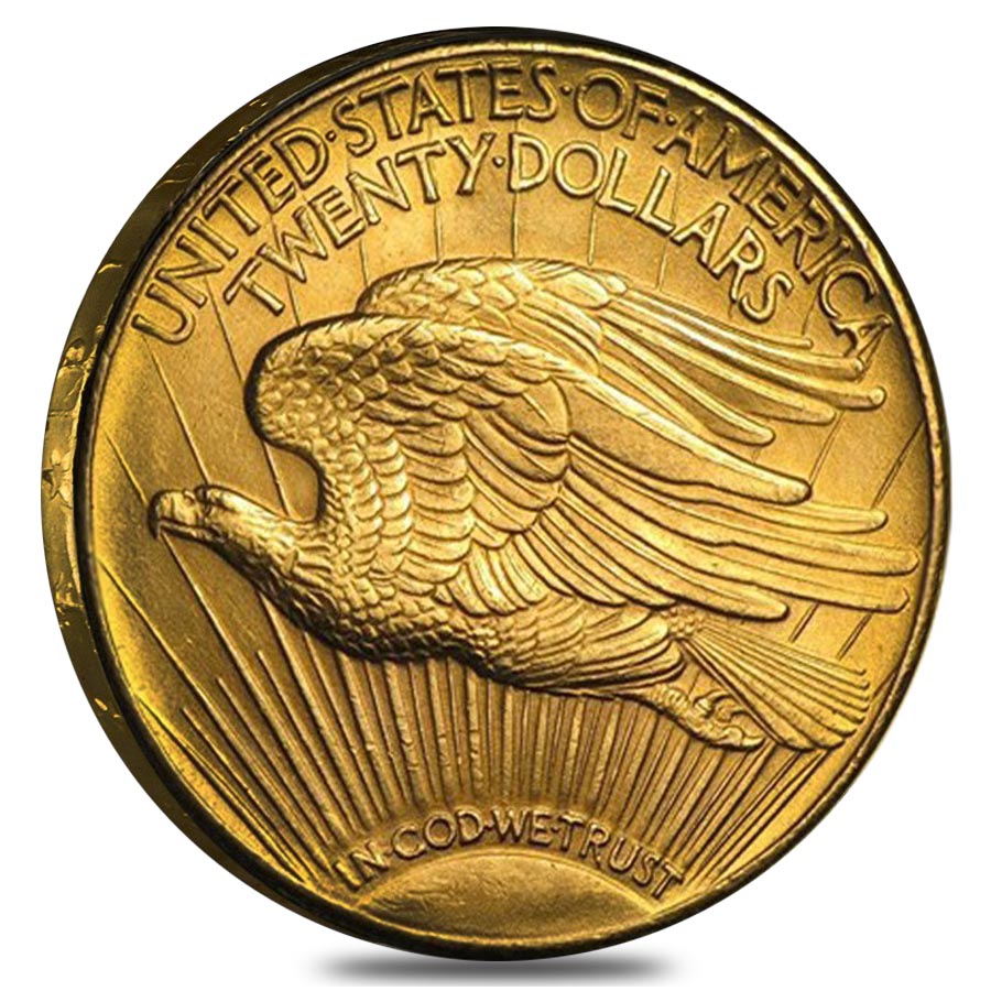 $20 Gold Double Eagle Saint Gaudens - Polished or Cleaned (Random Year) thumbnail 2