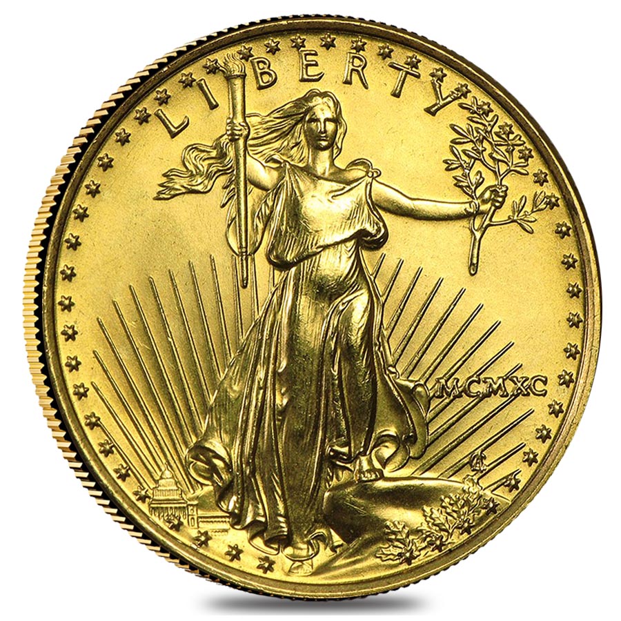 1990 1/4 oz Gold American Eagle BU (MCMXC)