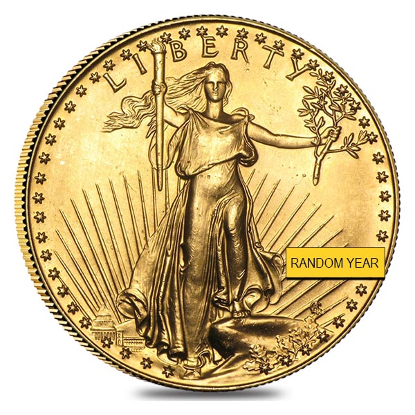 1 oz Gold American Eagle $50 Coin (Abrasions, Random Year)