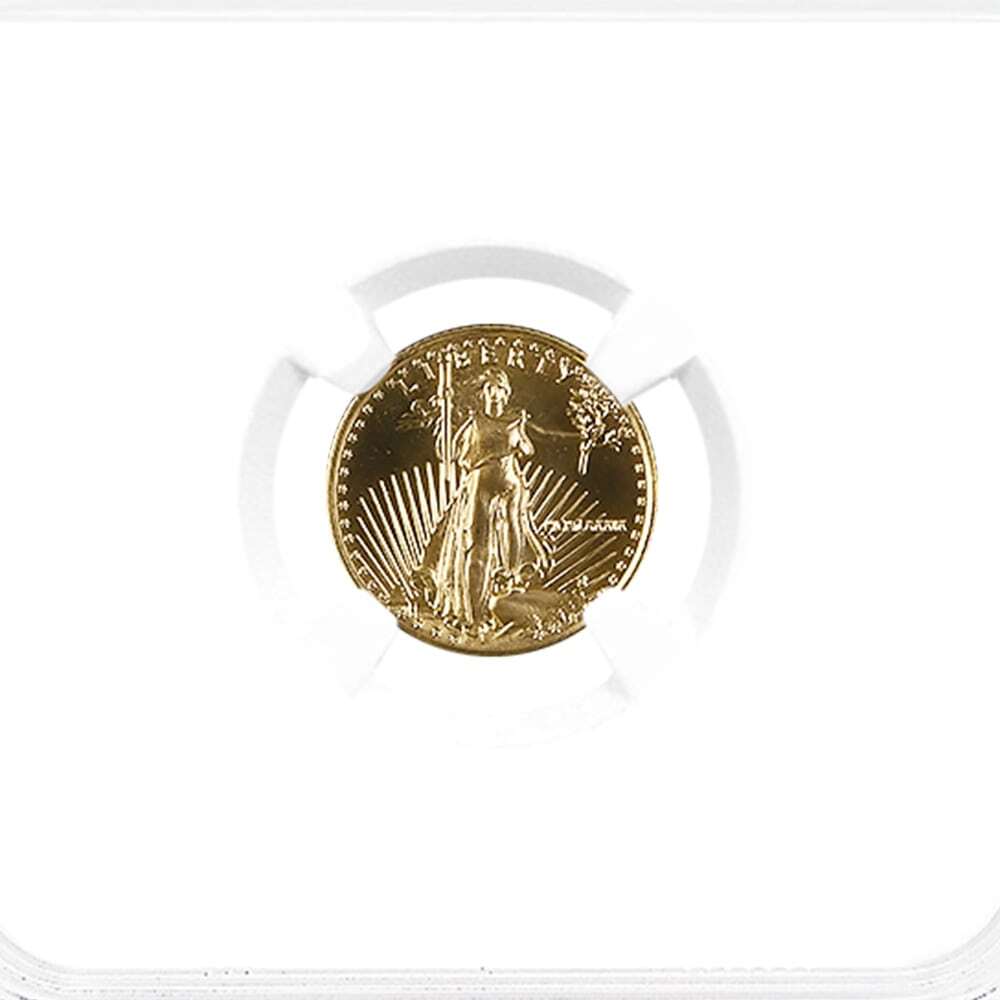 1989 1/10 oz $5 Gold American Eagle NGC MS 70 thumbnail 3