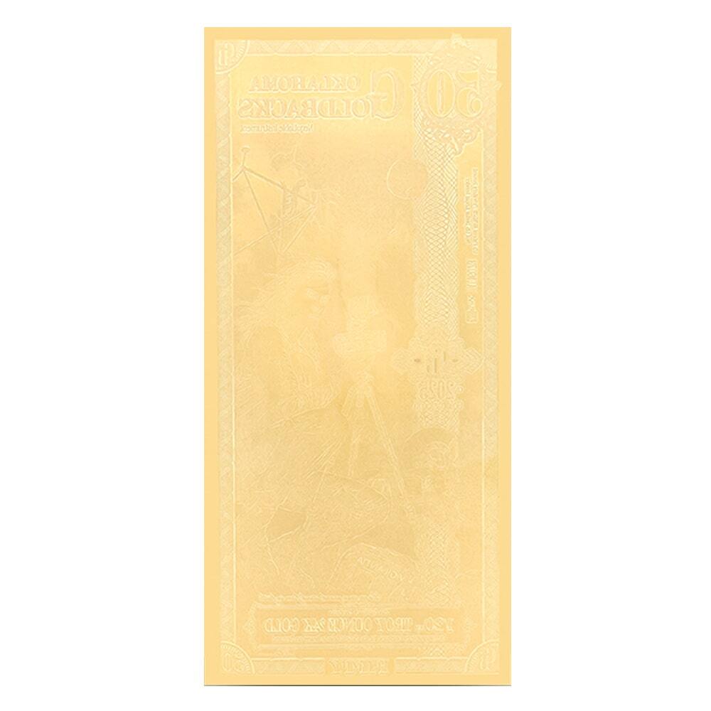 50 Oklahoma Goldback 1/20 oz 24K Gold Foil Aurum Note thumbnail 2