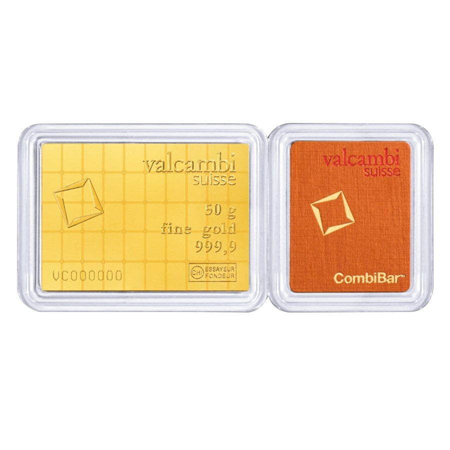 50 x 1 Gram Gold Valcambi CombiBar .9999 Fine (in Assay)